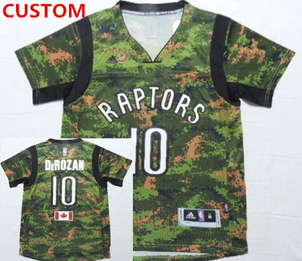 Men's Toronto Raptors Custom Revolution 30 Swingman 2014 New Camo Short-Sleeved Jersey