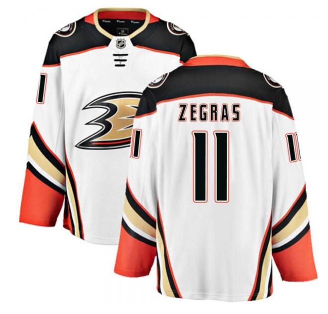 Men's Trevor Zegras Anaheim Ducks #11 Breakaway White Away Jersey