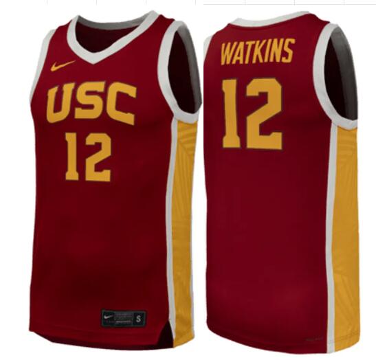 Men's USC Trojans #12 JuJu Watkins Red College Basketball Retro Swingman 2023-24 NCAA Jersey