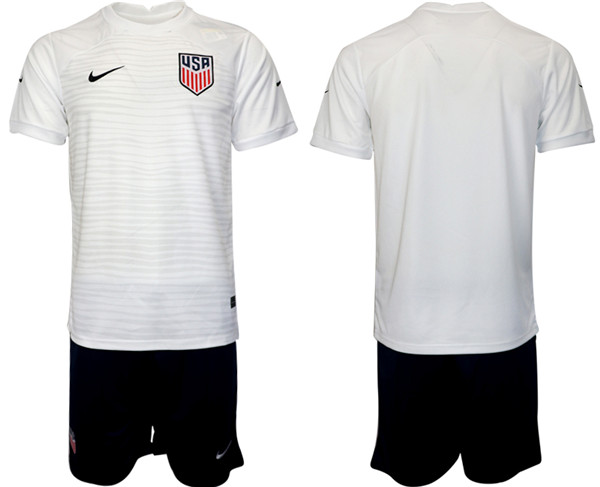 Men's United States Blank White Home Soccer 2022 FIFA World Cup Jerseys