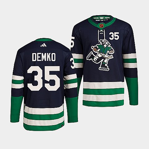 Men's Vancouver Canucks #35 Thatcher Demko Navy 2022-23 Reverse Retro Jersey