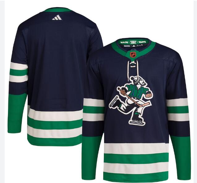 Men's Vancouver Canucks Blank adidas Navy Reverse Retro 2.0 Authentic 2022 Blank Jersey