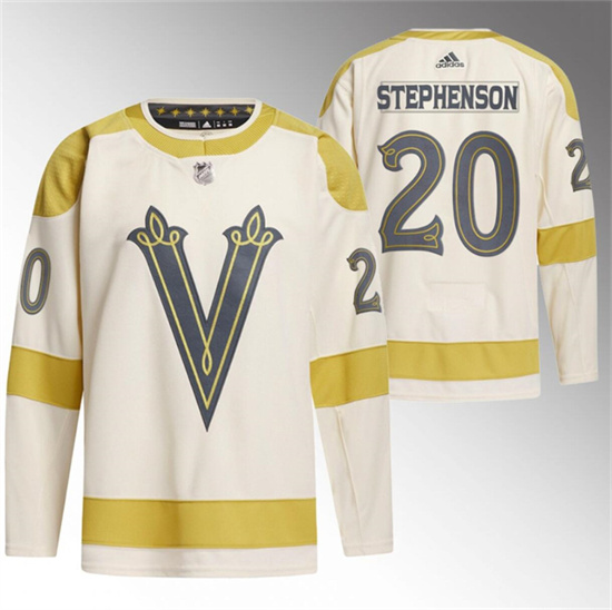 Men's Vegas Golden Knights #20 Chandler Stephenson Cream 2024 Winter Classic Breakaway Stitched Jersey