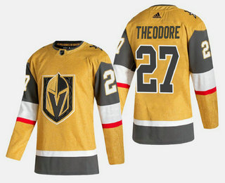 Men's Vegas Golden Knights #27 Shea Theodore Gold 2020-21 Alternate Stitched Adidas Jersey