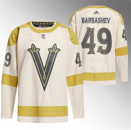 Men's Vegas Golden Knights #49 Ivan Barbashev Cream 2024 Winter Classic Breakaway Stitched Jersey