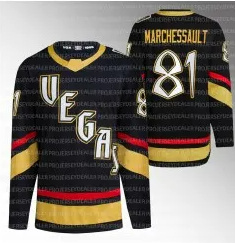 Men's Vegas Golden Knights #81 Jonathan Marchessault Black 2022-23 Reverse Retro Stitched Jersey
