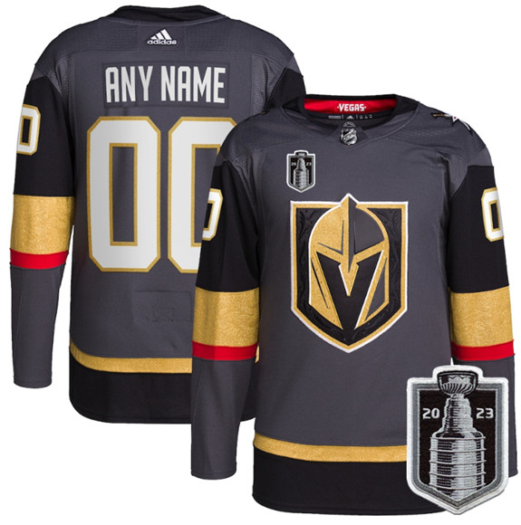 Men's Vegas Golden Knights Active Player Custom Gray 2023 Stanley Cup Final Stitched Jersey