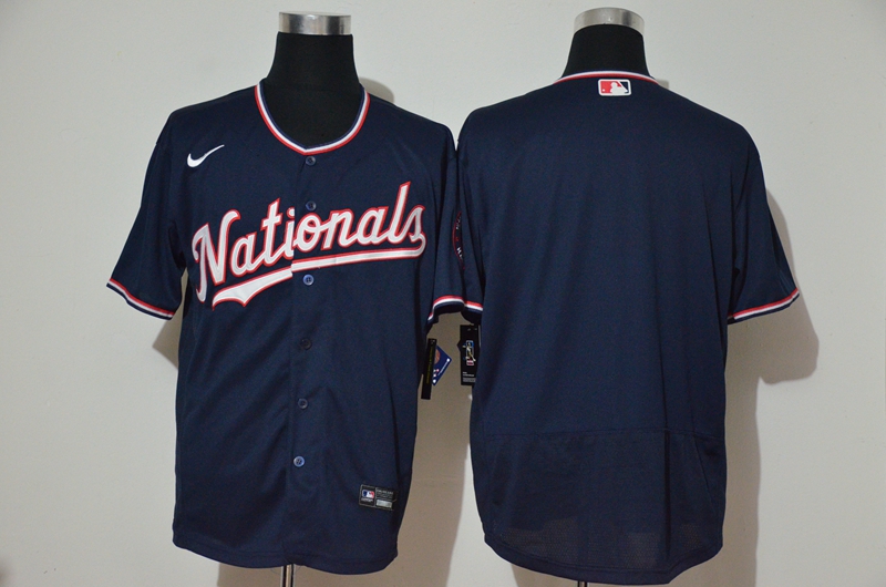 Men's Washington Nationals Blank Navy Blue Stitched MLB Cool Base Nike Jersey