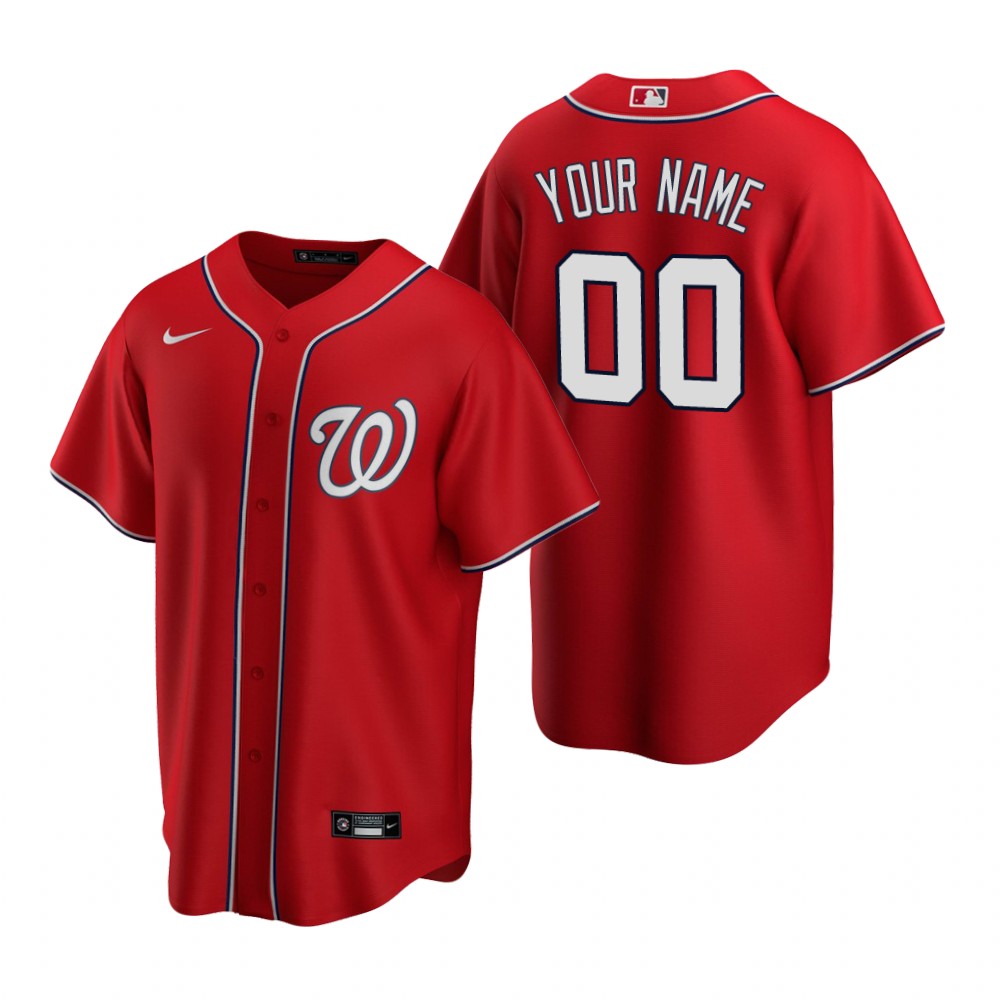 Men's Washington Nationals Custom Nike Red Stitched MLB Cool Base Jersey