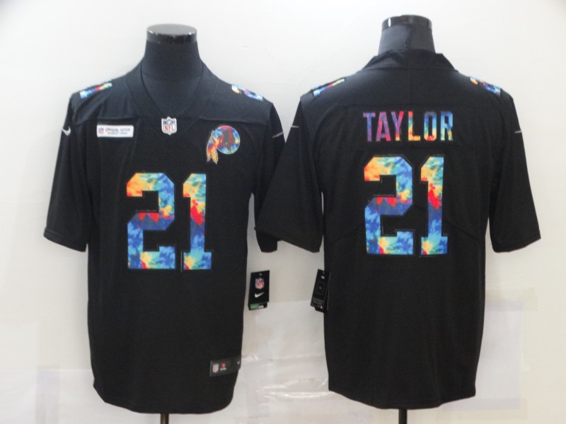 Men's Washington Redskins #21 Sean Taylor Multi-Color Black 2020 NFL Crucial Catch Vapor Untouchable Nike Limited Jersey