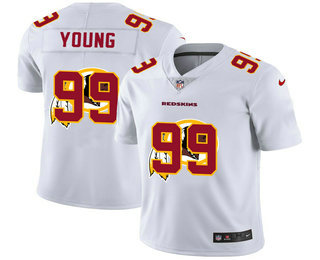 Men's Washington Redskins #99 Chase Young White 2020 Shadow Logo Vapor Untouchable Stitched NFL Nike Limited Jersey