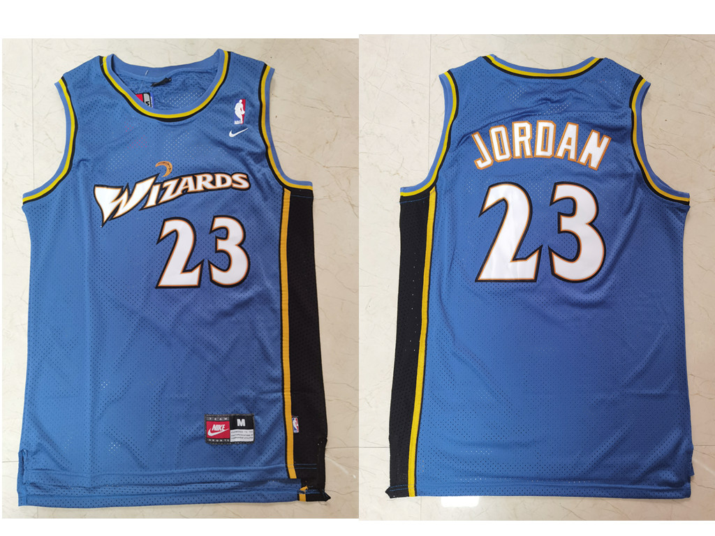Men's Washington Wizards #23 Michael Jordan Blue Swingman Stitched Basketball Jersey