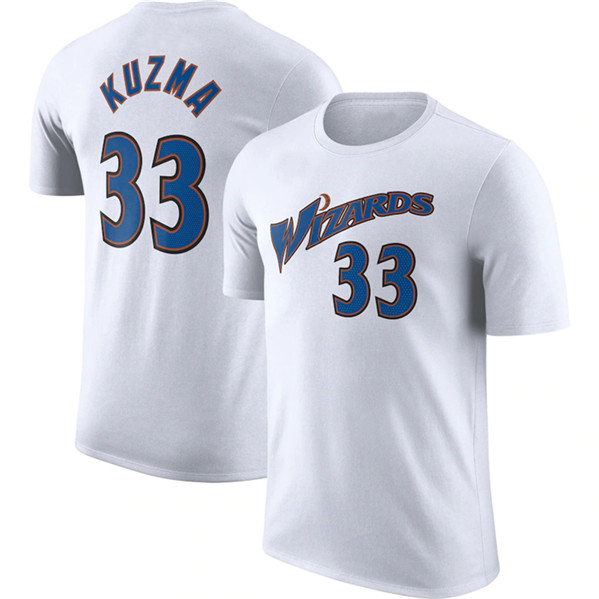 Men's Washington Wizards #33 Kyle Kuzma White 2022-23 Classic Edition Name & Number T-Shirt