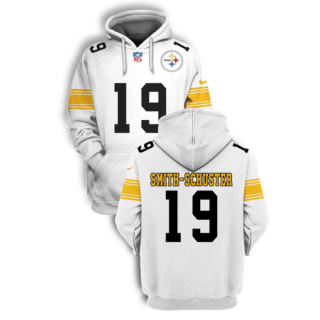 Men's White Pittsburgh Steelers #19 JuJu Smith-Schuster 2021 Pullover Hoodie