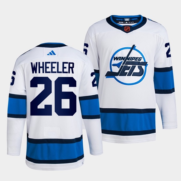 Men's Winnipeg Jets #26 Blake Wheeler White 2022 Reverse Retro Stitched Jersey