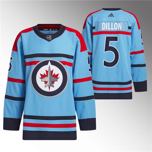 Men's Winnipeg Jets #5 Brenden Dillon Light Blue Anniversary Primegreen Stitched Jersey
