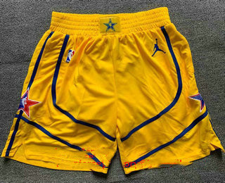 Men's Yellow Western Conference Stitched 2021 NBA All Star Shorts