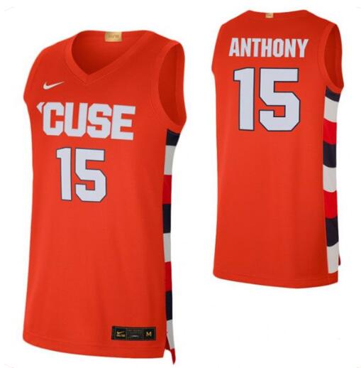 Men's syracuse orange #15 carmelo anthony authentic college basketball orange Jerseys