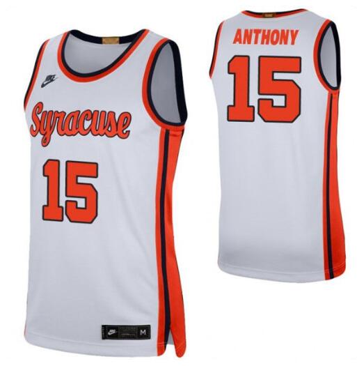 Men's syracuse orange 15 carmelo anthony authentic college basketball mens white jerseys