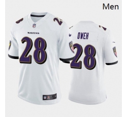 Men Baltimore Ravens #28 Jayson Oweh Purple White Black 2021 Draft Jersey