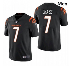 Men Cincinnati Bengals #7 Ja'Marr Chase Black 2021 Draft Jersey