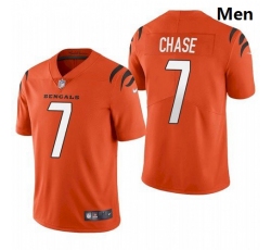 Men Cincinnati Bengals #7 Ja'Marr Chase Orange 2021 Draft Jersey