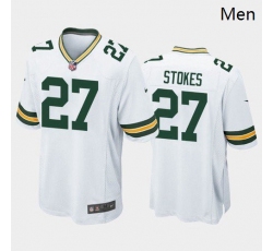 Men Green Bay Packers #27 Eric Stokes White Green 2021 Draft Jersey
