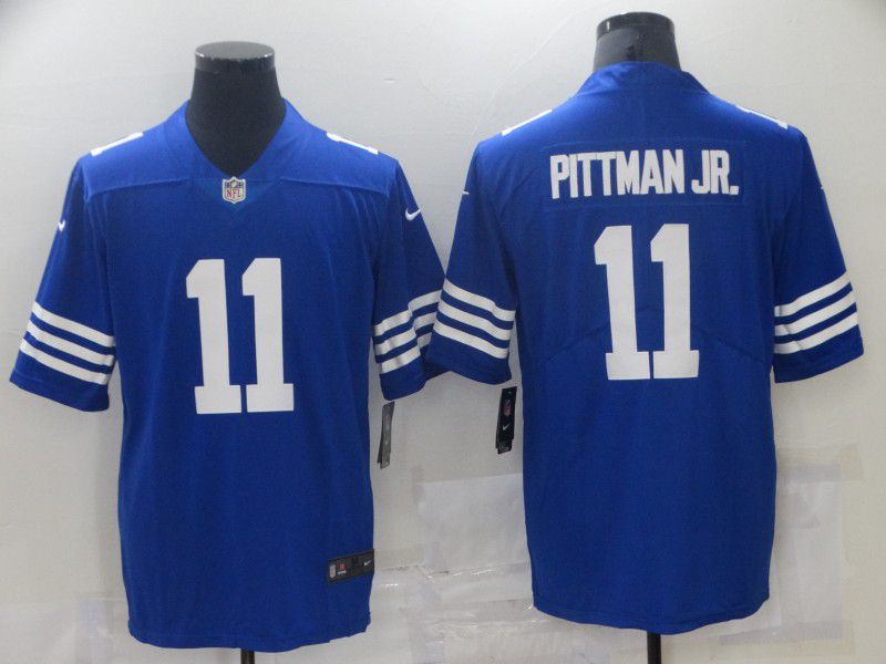 Men Indianapolis Colts 11 Pittman jr Blue Nike Vapor Untouchable Limited 2021 NFL Jersey