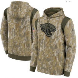 Men Jacksonville Jaguars Nike Camo 2021 Salute To Service Therma Performance Pullover Hoodie