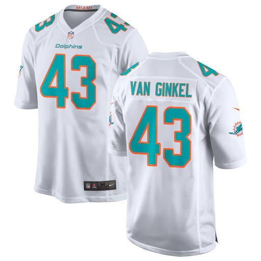 Men Miami Dolphins #43 Andrew Van Ginkel White Stitched Football Jersey