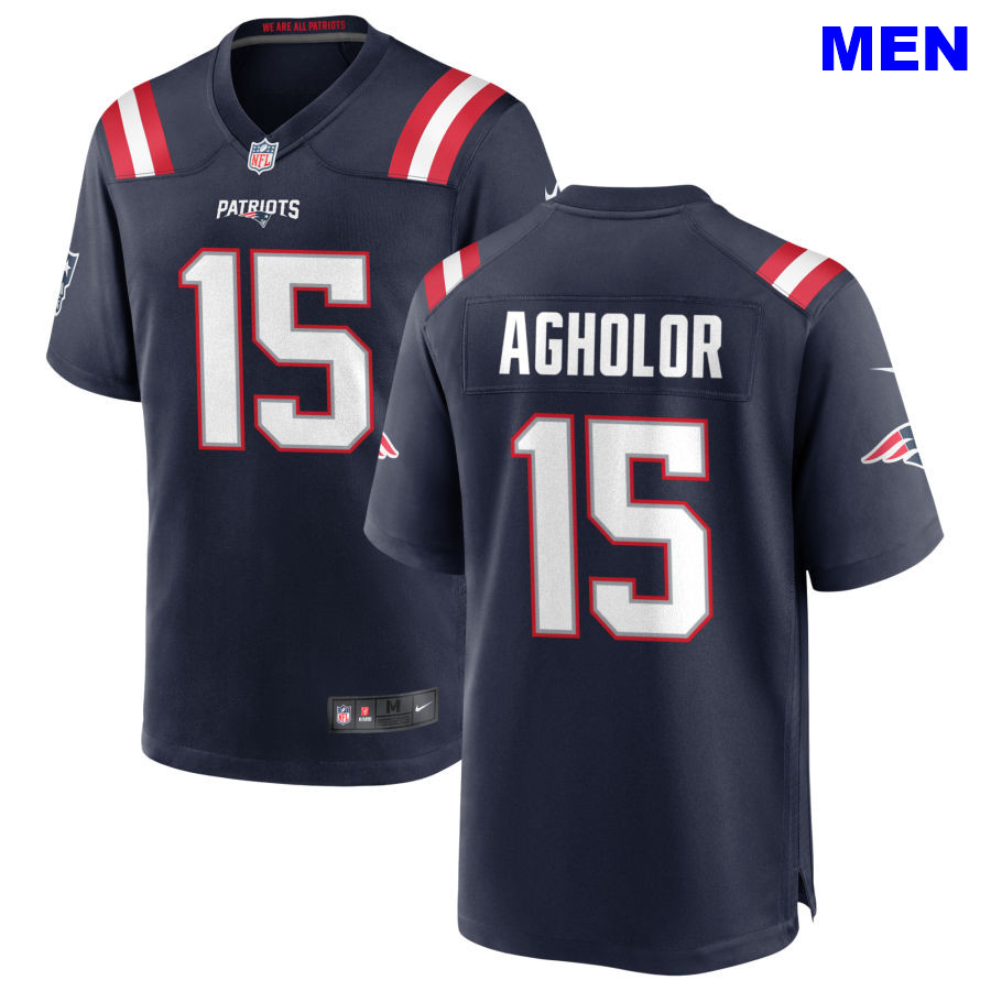 Men New England Patriots #15 Nelson Agholor Navy Home 2021 Vapor Limited Football Jersey