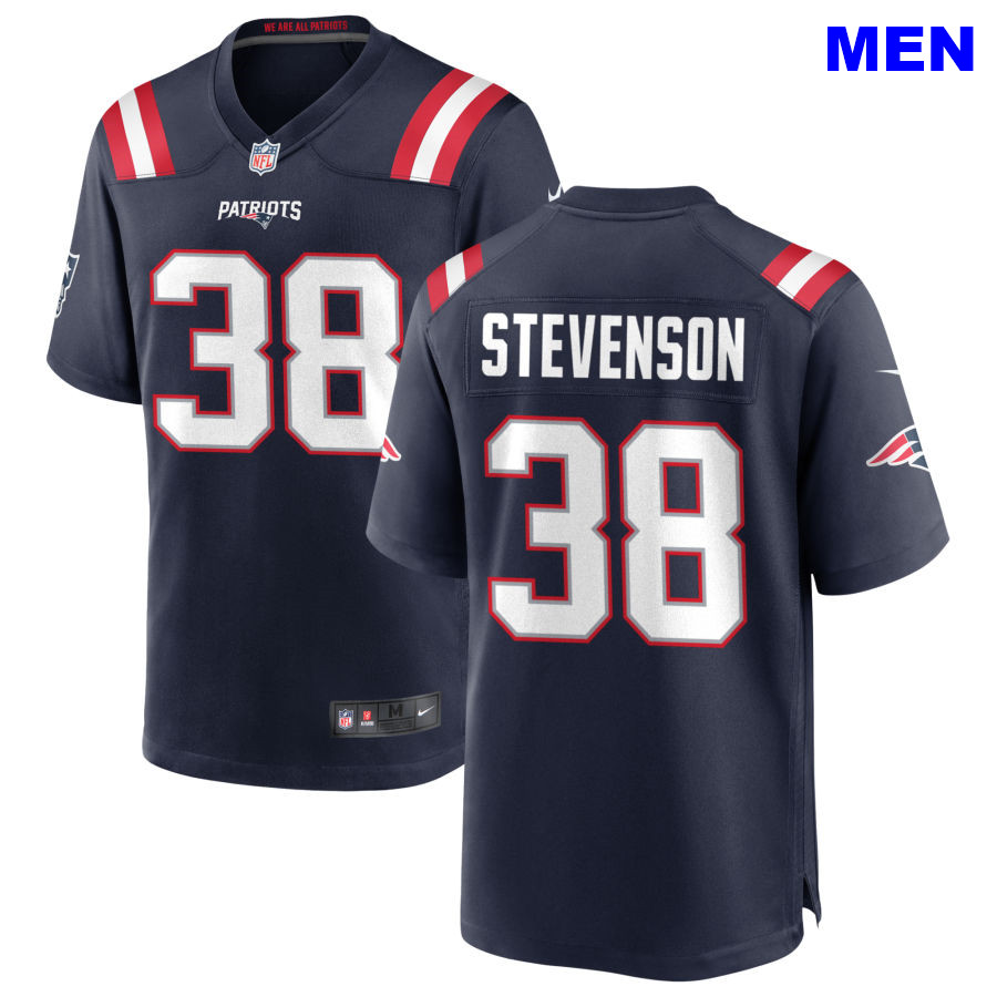 Men New England Patriots #38 Rhamondre Stevenson Navy Home 2021 Vapor Limited Football Jersey