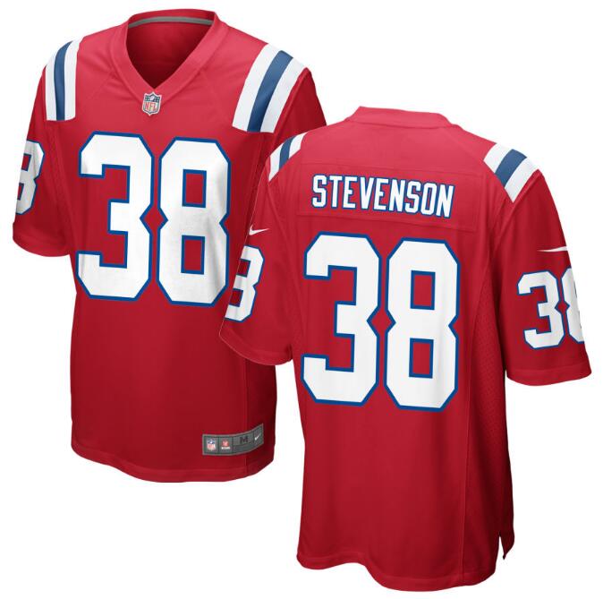 Men New England Patriots #38 Rhamondre Stevenson Red Game Football Jersey