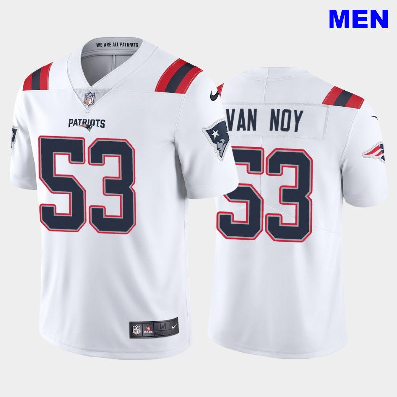 Men New England Patriots #53 Kyle Van Noy White Away 2021 Vapor Limited Football Jersey