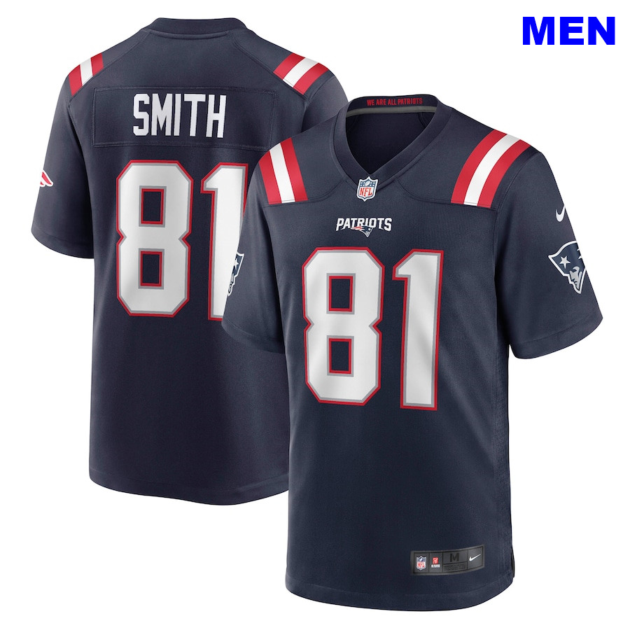 Men New England Patriots #81 Jonnu Smith Navy Home 2021 Vapor Limited Football Jersey