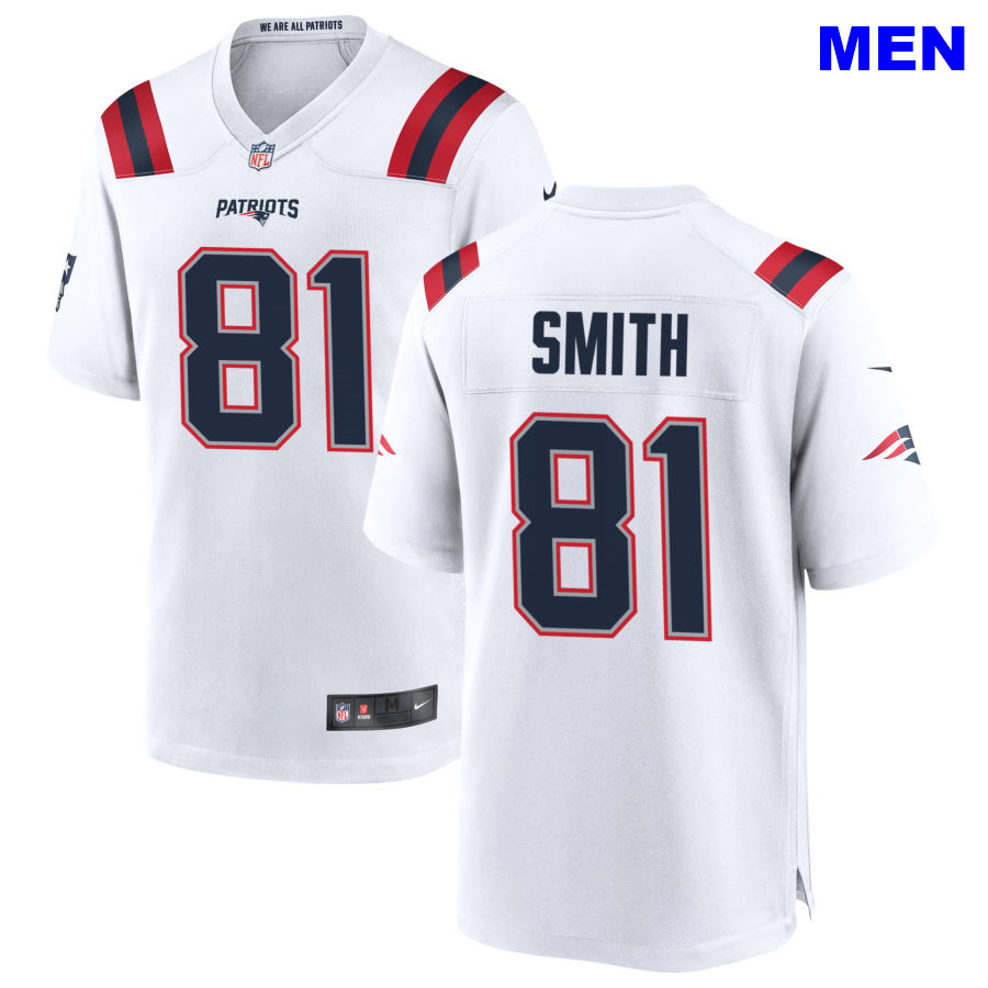Men New England Patriots #81 Jonnu Smith White Away 2021 Vapor Limited Football Jersey