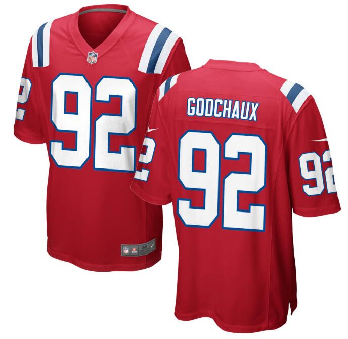 Men New England Patriots #92 Davon Godchaux Red Game Football Jersey