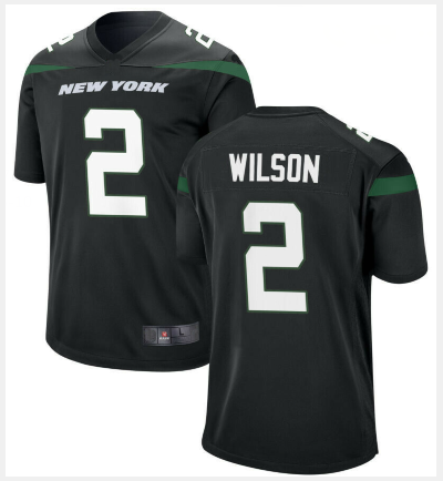 Men New York Jets #2 Zach Wilson Jersey Black 2021 Game Football
