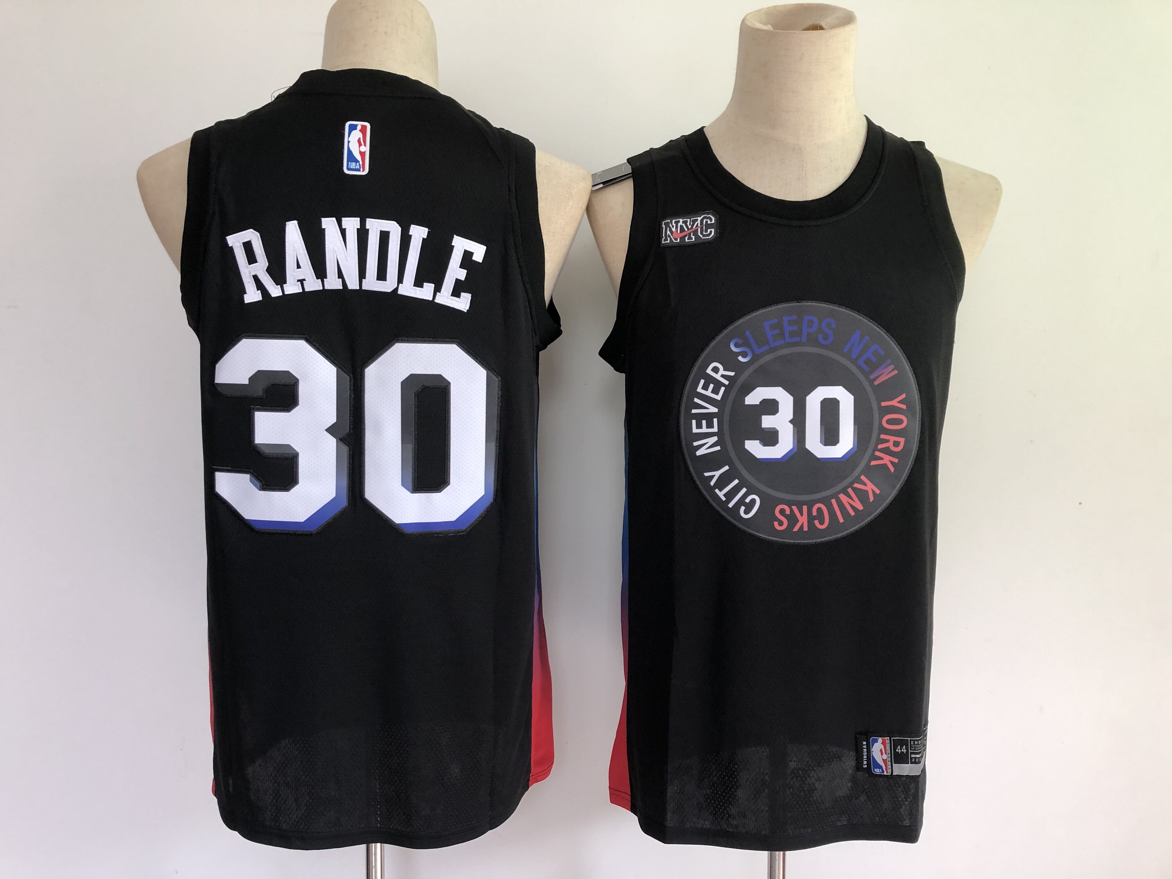 Men New York Knicks 30 Randle Black City Edition 2021 NBA Jersey