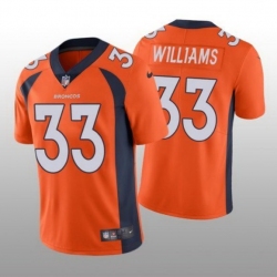 Men Nike Denver Broncos #33 Javonte Williams Orange Vapor Limited Jersey