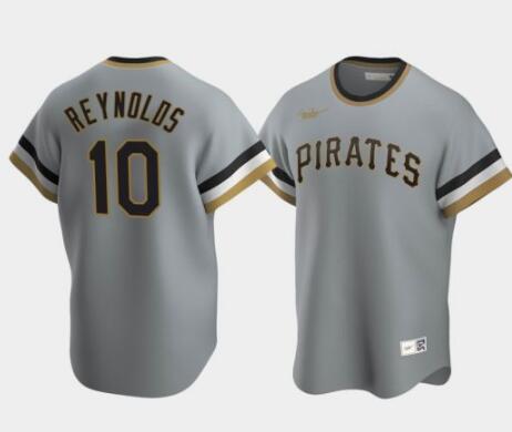 Men Pittsburgh Pirates #10 Bryan Reynolds Cooperstown Collection Road Gray Jersey