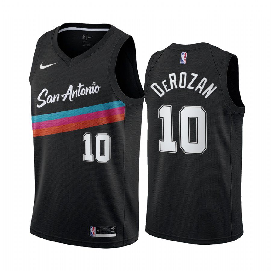 Men San Antonio Spurs #10 demar derozan black city edition fiesta colors 2020 nba jersey