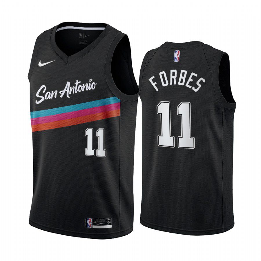 Men San Antonio Spurs #11 bryn forbes black city edition fiesta colors 2020 nba jersey