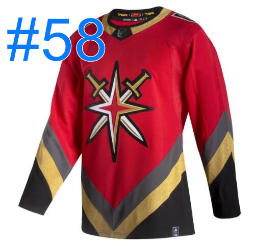 Men Vegas Golden Knights #58 VEGAS STRONG Reverse Retro Red Fourth Authentic 2020-21 Jersey