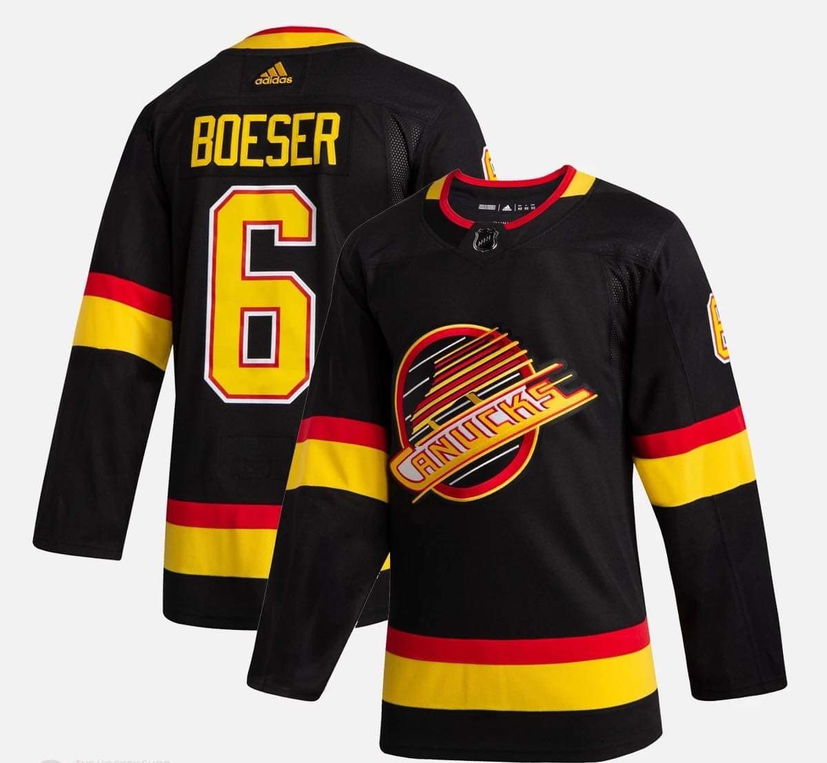 Men's Vancouver Canucks #6 Brock Boeser Black Jersey