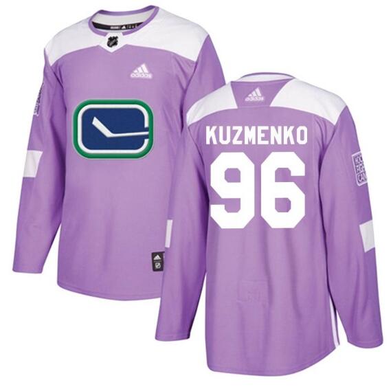Mens Andrei Kuzmenko Vancouver Canucks #96 Adidas Authentic Purple Fights Cancer Practice Jersey