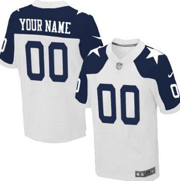 Men's Dallas Cowboys Nike White Customized 2014 Alternate Elite Jersey