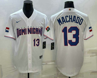Mens Dominican Republic Baseball #13 Manny Machado Number 2023
