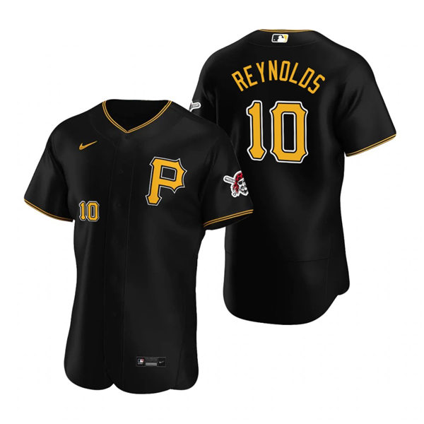 Mens Pittsburgh Pirates #10 Bryan Reynolds Nike Black Alternate Team Logo P FlexBase Jersey