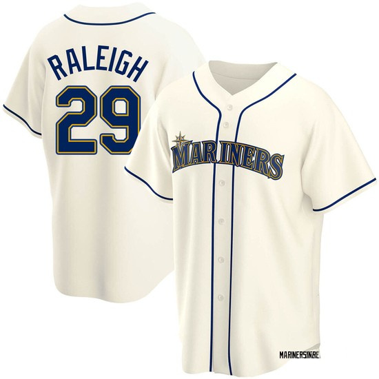 Mens Seattle Mariners #29 Cal Raleigh Cream Authentic Alternate Jerseys